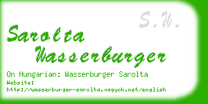 sarolta wasserburger business card